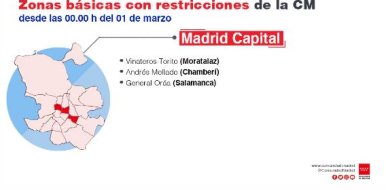La CAM mantiene limitaciones en entrada y salida en una localidad y en 17 ZBS - Hostelería Madrid