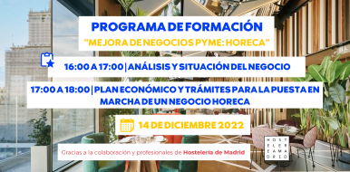 Apúntate al programa de formación de Hostelería Madrid y el Madrid Food Innovation Hub - Hostelería Madrid